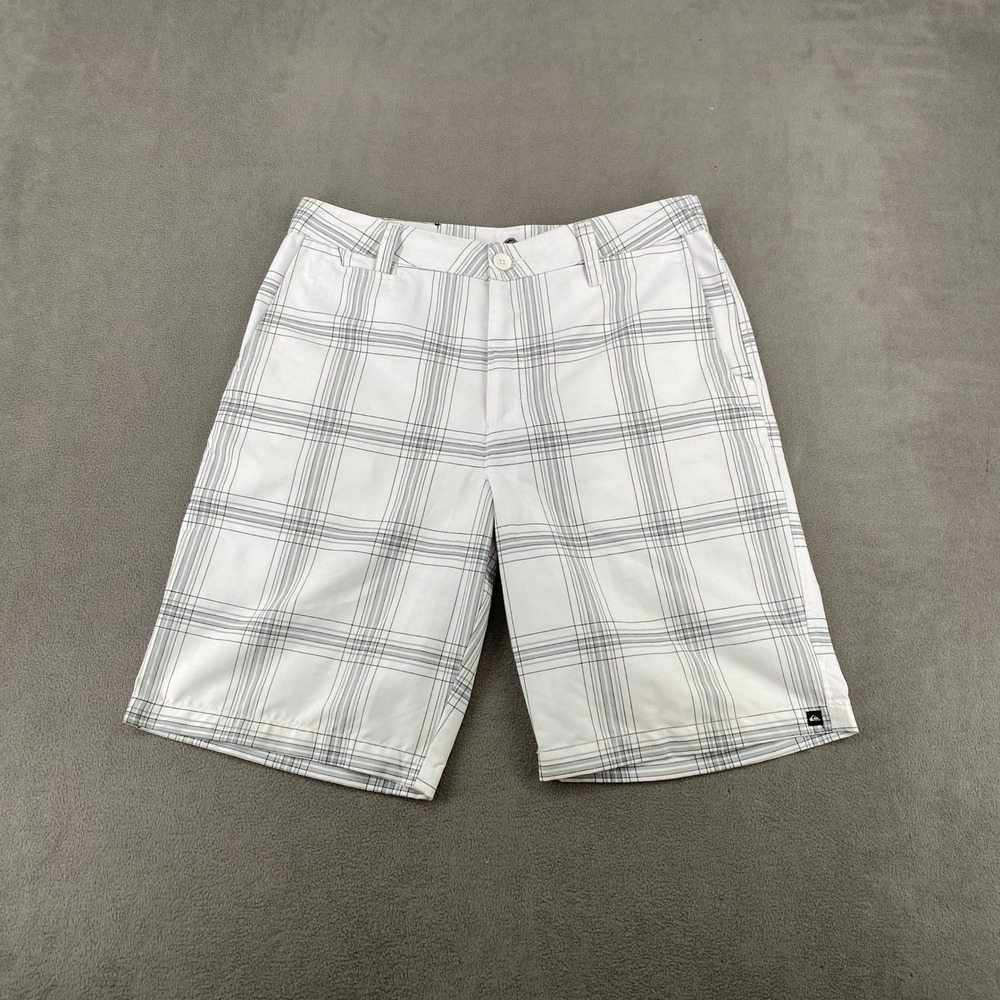 Quiksilver Mens Plaid Hybrid Walk Shorts White Grey AQYWS00062 Size 34